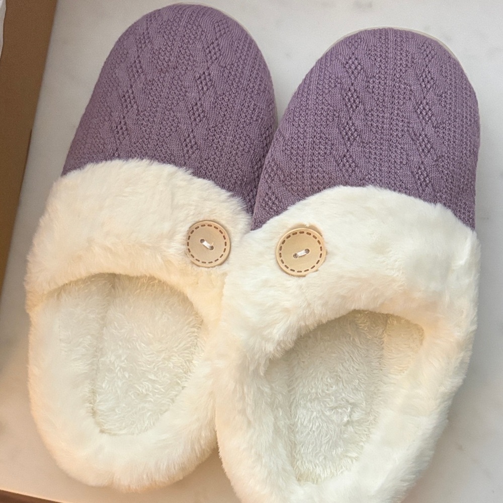 Women's Plush Purple Slippers